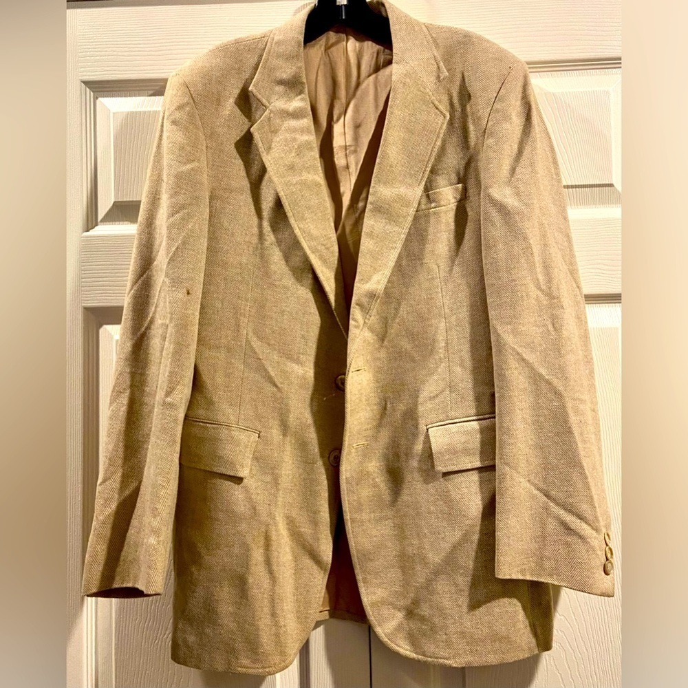 Vintage 80s Levis Tailored Classics Blazer Jacket 40L Mens Brown 2 Button Pocket
